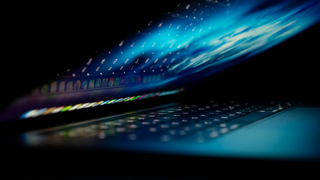 Laptop keyboard blurry lights beeple free wallpaper for desktop - medium preview image