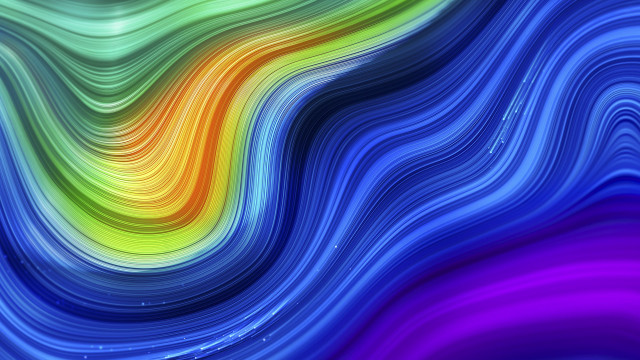 Colorful wavy rainbow swirl vibrant free wallpaper for desktop - medium preview image