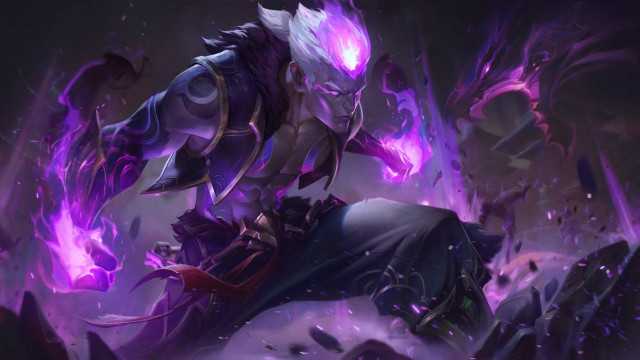 Purple demon armor glowing fire free wallpaper for desktop - medium preview image
