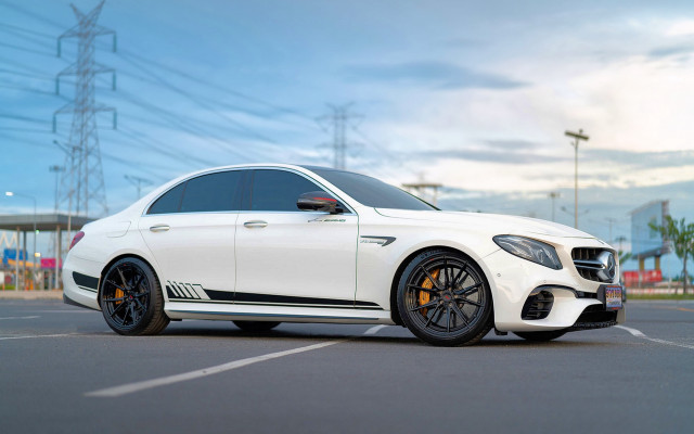 White car parking lot power free wallpaper for desktop - medium preview image