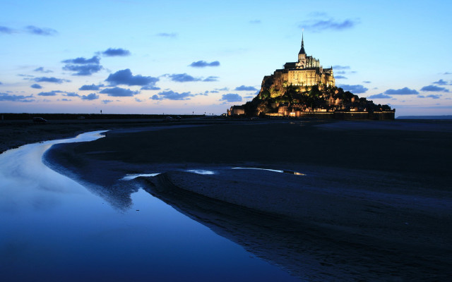 Castle beach river skyline magic free wallpaper for desktop - medium preview image