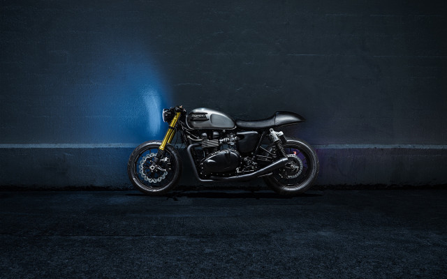 Motorcycle dark room blue light free wallpaper for desktop - medium preview image