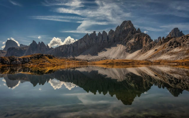 Mountain lake clouds sunset landscape free wallpaper for desktop - medium preview image