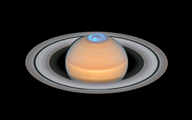 Saturn blue ring white space free wallpaper for desktop - medium preview image