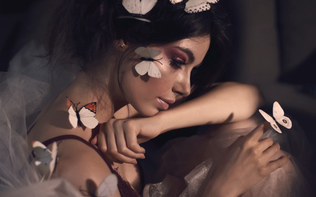 Butterfly face dress elina karimova free wallpaper for desktop - medium preview image