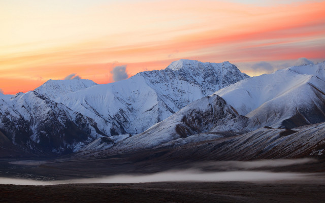 Mountain range pink sky clouds #16 free wallpaper for desktop - medium preview image