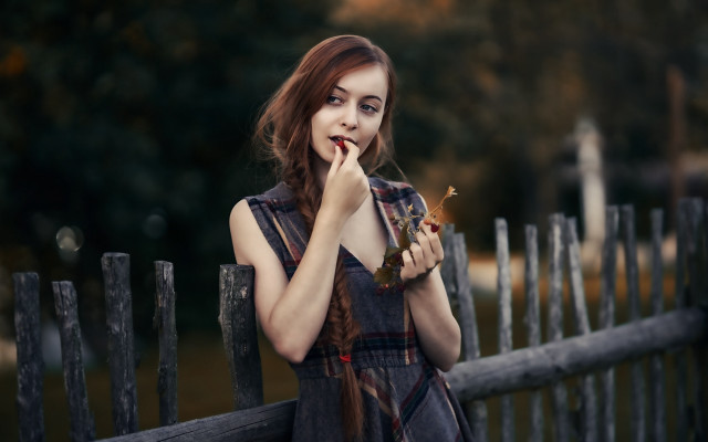 Anka zhuravleva woman fence cigarette free wallpaper for desktop - medium preview image