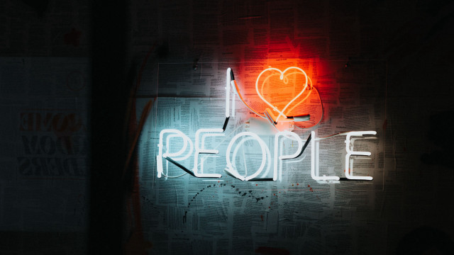 Neon people heart wall newspaper free wallpaper for desktop - medium preview image