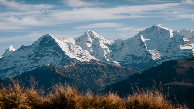 Mountain range snow capped blue #4 free wallpaper for desktop - medium preview image