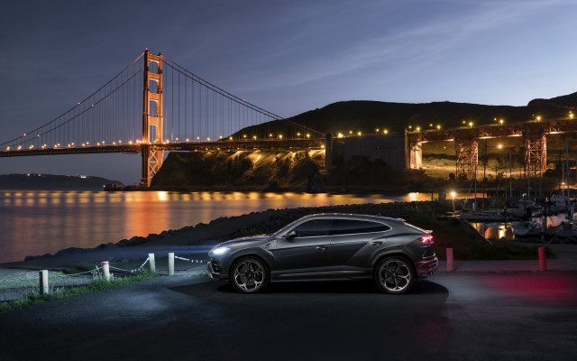 Car bridge night city lights #3 free wallpaper for desktop - medium preview image