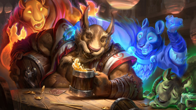 Golden halloween furry fire magic free wallpaper for desktop - medium preview image