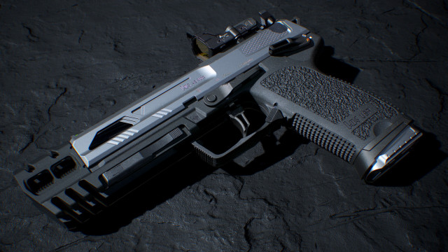 Gun flashlight lighter black surface free wallpaper for desktop - medium preview image