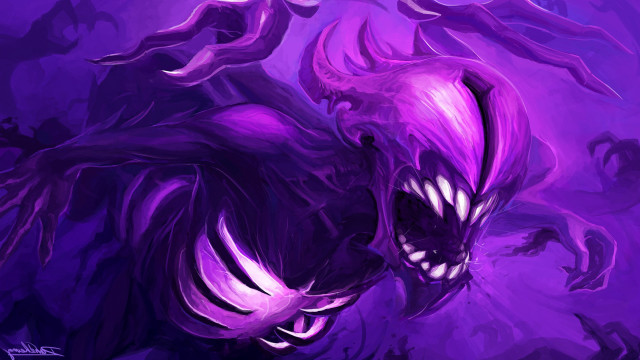 Purple monster fire glowing teeth free wallpaper for desktop - medium preview image