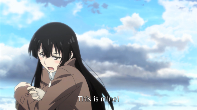 Girl long black hair knife free wallpaper for desktop - medium preview image