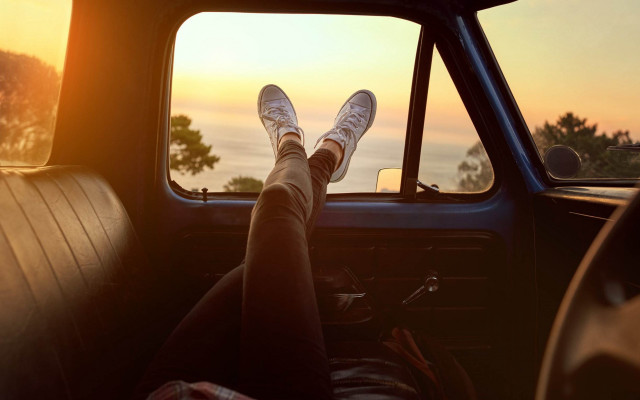Truck sunset summer outdoors shoes free wallpaper for desktop - medium preview image