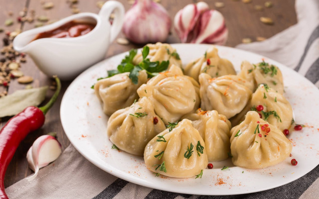 Dumplings sauce herbs spoon pepperstock free wallpaper for desktop - medium preview image