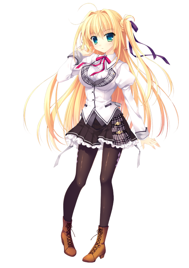 Anime girl blonde hair portrait free wallpaper for mobile - medium preview image