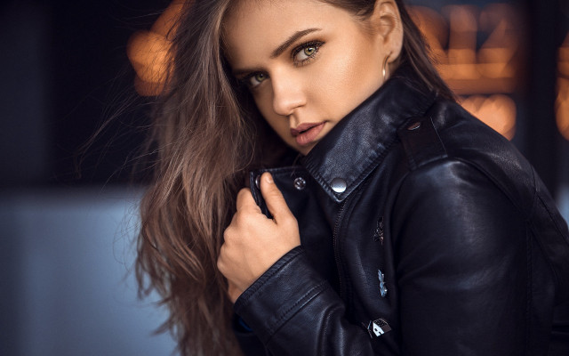 Elina karimova portrait black jacket free wallpaper for desktop - medium preview image