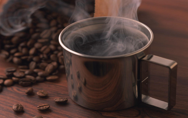 Coffee mug coffee beans wooden free wallpaper for desktop - medium preview image