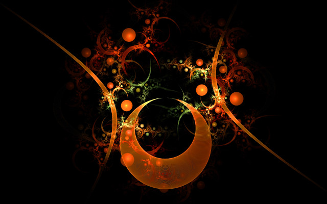 Circular orange green bubbles gold free wallpaper for desktop - medium preview image