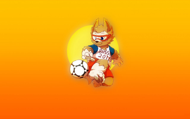 Cartoon soccer ball yellow red free wallpaper for desktop - medium preview image