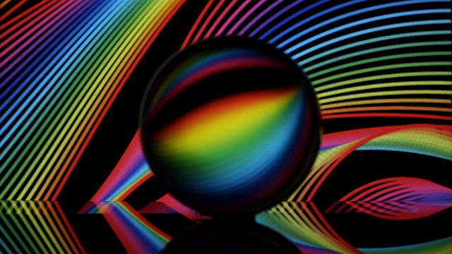 Colorful abstract sphere rainbow black free wallpaper for desktop - medium preview image