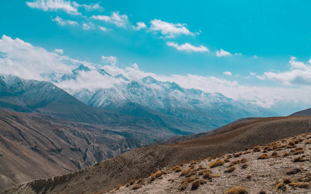 Mountain range snow capped blue #3 free wallpaper for desktop - medium preview image