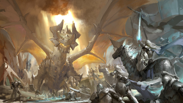 Dragon battle fantasy armor wings free wallpaper for desktop - medium preview image