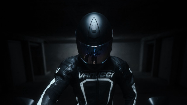 Man helmet suit motorcycle dark free wallpaper for desktop - medium preview image