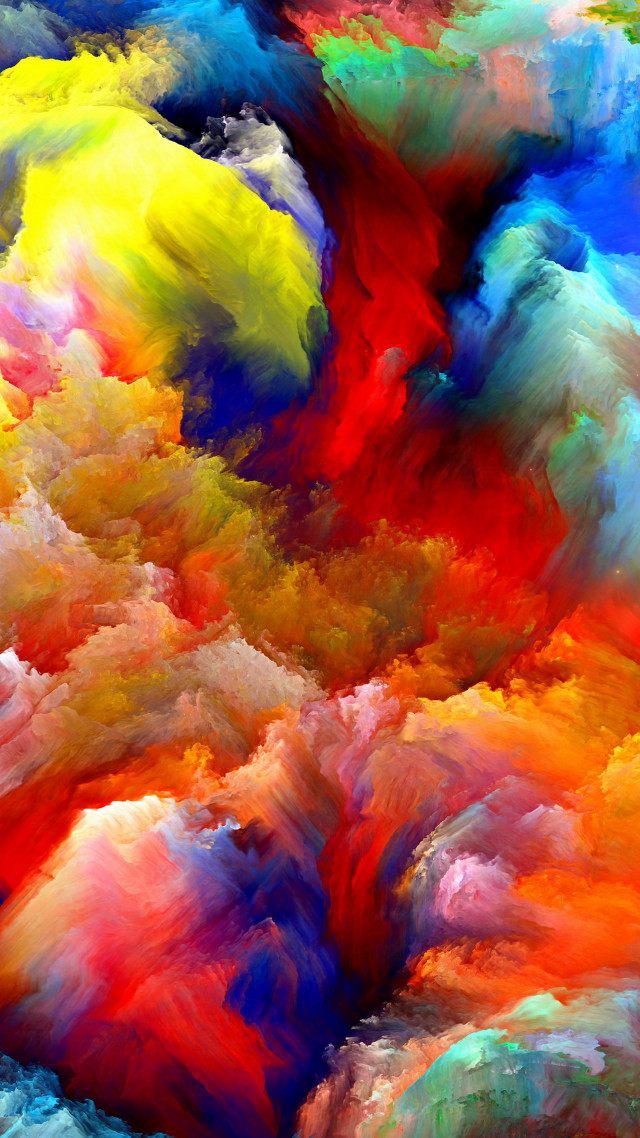 Colorful painting clouds sky black free wallpaper for mobile - medium preview image