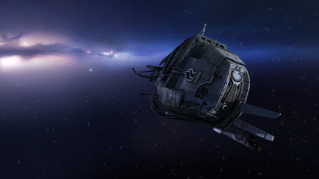 Space station galaxy starry sky free wallpaper for desktop - medium preview image