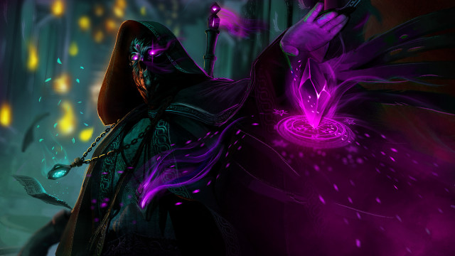 Purple mage holding glowing arcane free wallpaper for desktop - medium preview image