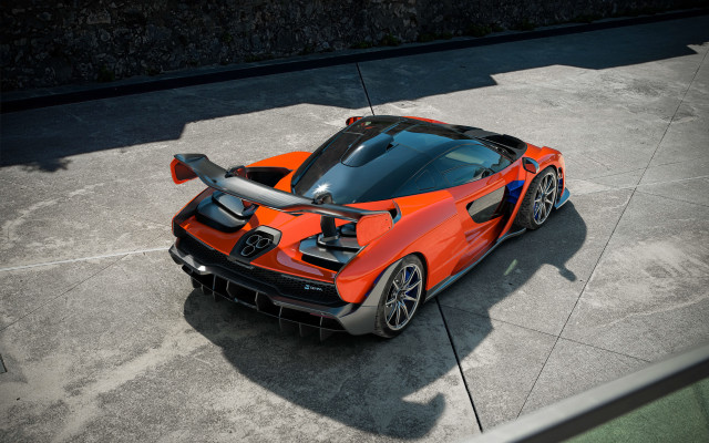 Orange sports car black roof free wallpaper for desktop - medium preview image