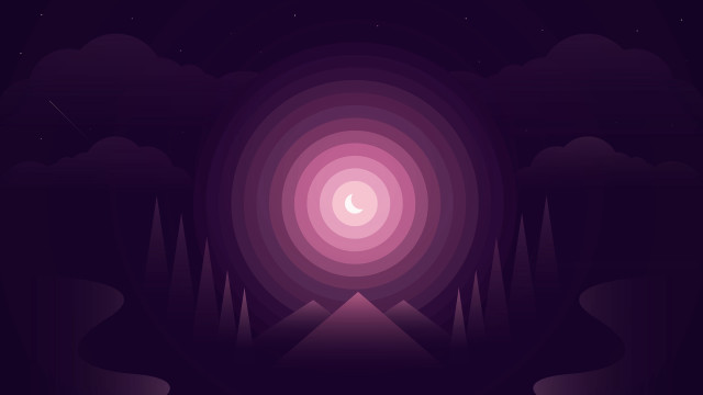 Purple dark sky trees moon free wallpaper for desktop - medium preview image