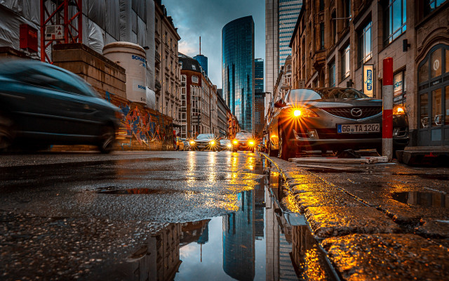 Tokyo city street night cars free wallpaper for desktop - medium preview image