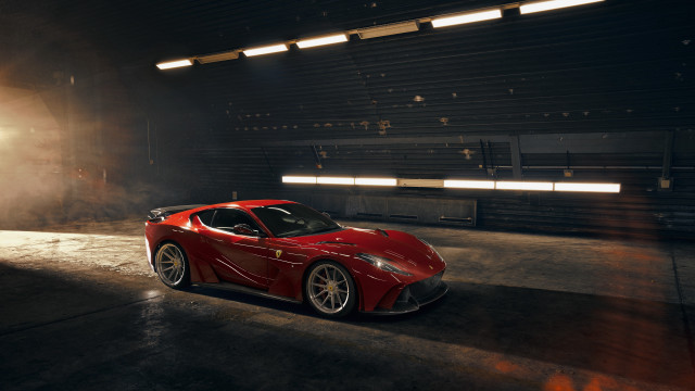 Red sports car dark garage #4 free wallpaper for desktop - medium preview image