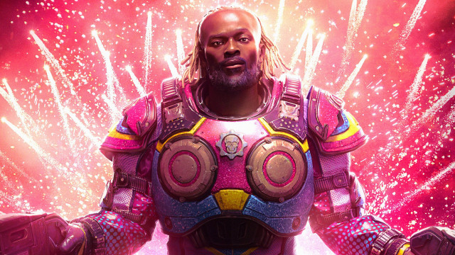 Man space suit fireworks afrofuturism free wallpaper for desktop - medium preview image