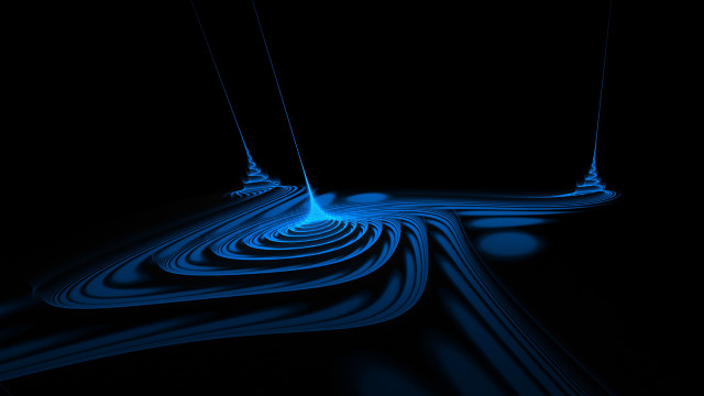 Black background blue swirl volumetric free wallpaper for desktop - medium preview image