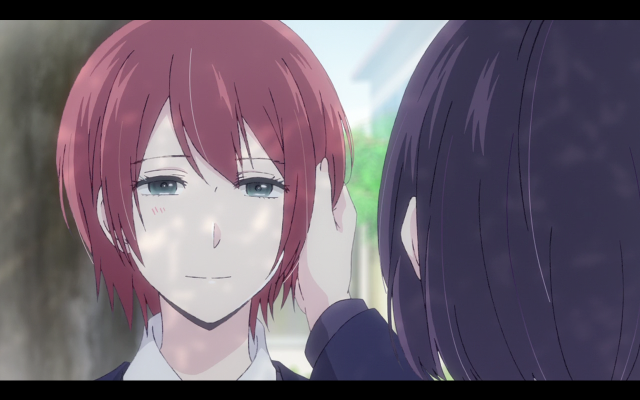 Redhair blueeyes sadgirl schooluniform anime free wallpaper for desktop - medium preview image