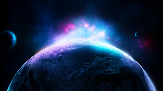 Earth space moon star galaxy free wallpaper for desktop - medium preview image