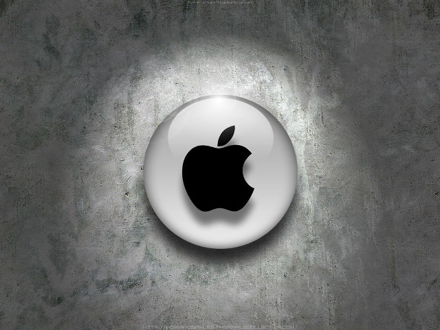 Apple logo dark room concrete free wallpaper for desktop - medium preview image