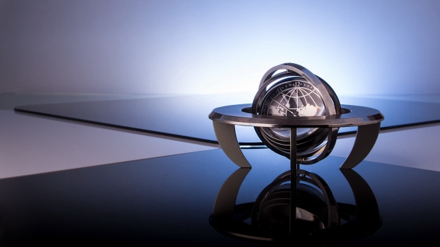 Clock black table blue wall free wallpaper for desktop - medium preview image