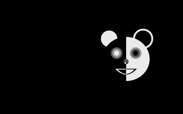 Panda face circles black outline free wallpaper for desktop - medium preview image