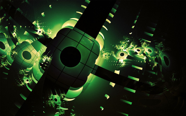 Green black abstract circular hole free wallpaper for desktop - medium preview image