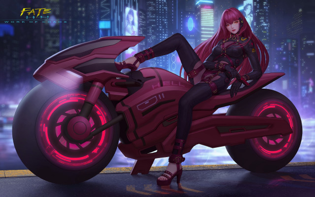 Futuristic city neon motorcycle cyberpunk #2 free wallpaper for desktop - medium preview image