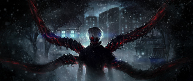 Wings snow night city aurora free wallpaper for desktop - medium preview image