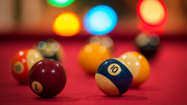 Pool table neon balls bokeh #2 free wallpaper for desktop - medium preview image