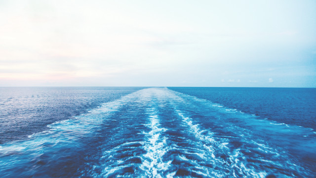 Boat ocean clouds sky horizon free wallpaper for desktop - medium preview image