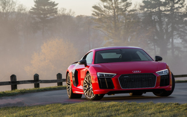 Red sports car road forest #6 free wallpaper for desktop - medium preview image