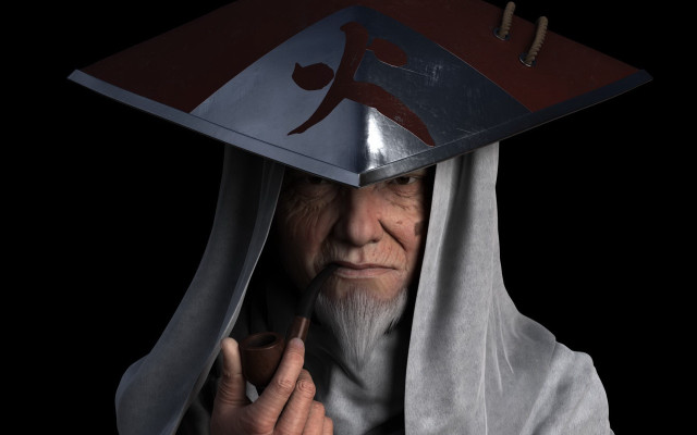 Old man hat cigarette beard free wallpaper for desktop - medium preview image